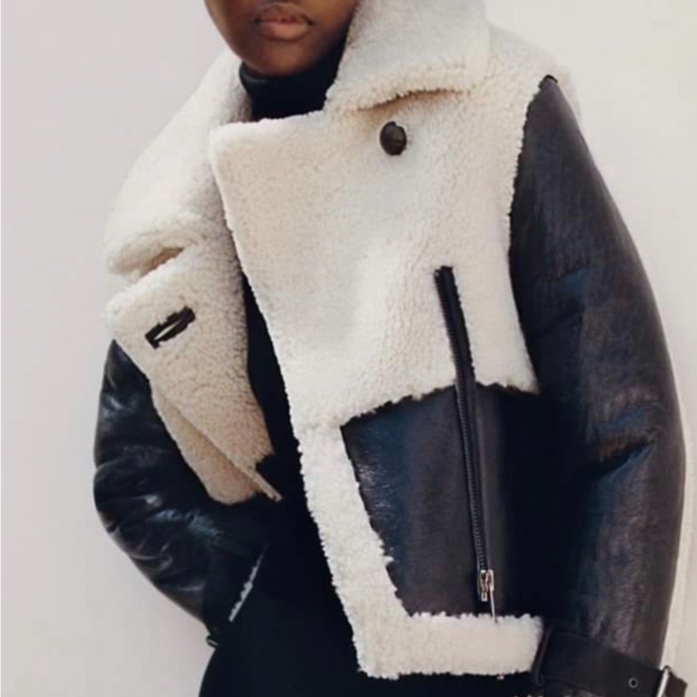 All Saints Farley Metallic Shearling Woman’s Jacket